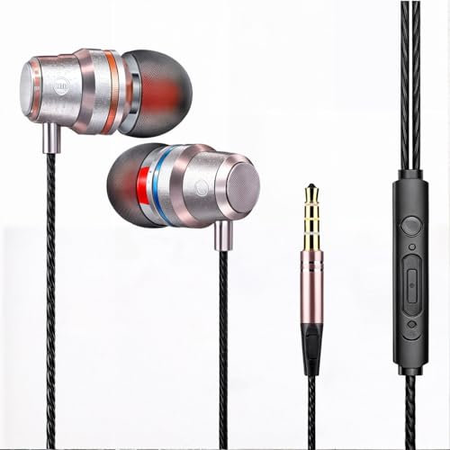 Earphones, Wire In-ear Headphones Earphones Wired with Microphone and Volume Control Sound of Freedom Wired Earbuds for Samsung, Android, Smartphones and 3.5mm Devices (ROSE GOLD)