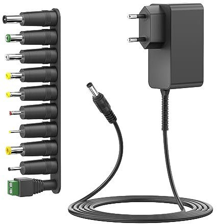 HKY Universal AC-DC Adapter 12V 2,5A 2A Netzteil Ladegerät für Massagegerät, Nacken- und Schultermassagegerät Renpho EM-2016C für Nacken und Schultern Shiatsu NM088 NM089 NM090 und Massagekissen RM099