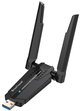 BrosTrend WiFi 6E AXE5400 Linux WiFi Dongle for PC with High Gain Antennas | Supports Ubuntu, Debian, Mint, Zorin, MATE, LMDE, PureOS, Lubuntu, Windows 11/10 etc, Tri-Band 6GHz / 5GHz / 2.4GHz, USB3.0