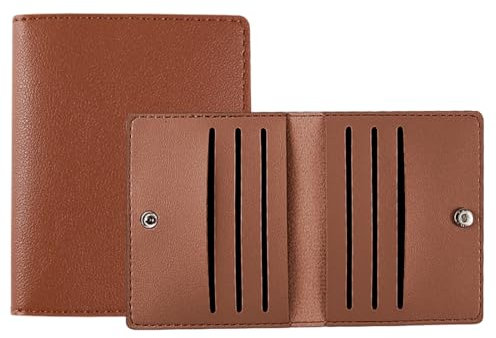 WKRTDY Porte-Cartes Homme en Cuir Brun avec Anti-Piratage RFID et 8 Emplacements pour Cartes Bancaires - Portefeuille Ultra-Mince Unisex