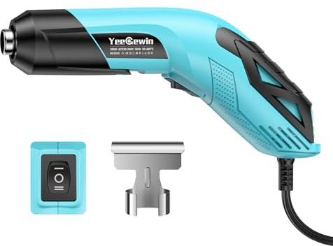 Yeegewin 350W Mini Heat Gun, 2-Temp Hot Air Gun 290℃/480℃ for 3D Printing | Heat Guns with Reflector Nozzle, Overload Protection, 1.5m Long Cable for Heat Shrink, Crafts DIY, Resin, Embossing