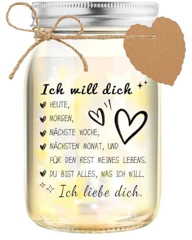 HSDSH Ich Liebe Dich Geschenke für Frauen Männer, LED Flaschenlicht Geschenk für Valentinstag Weihnachten Geburtstag Jahrestag Hochzeitstag, Partner Geschenke Liebesgeschenke für Ihn Sie