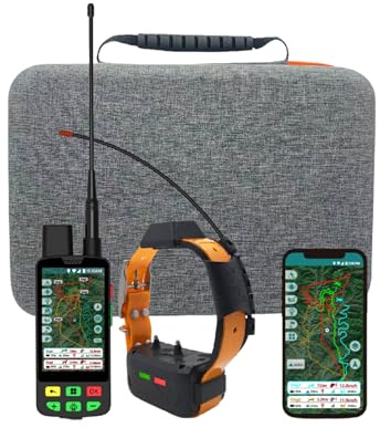 eSEEK GPS Chien de Chasse Longue portée VHF 15 km + 4G – Suivi en Temps Réel, Portée Illimitée, Lumière LED, Antichoc, Étanche IP68, Traqueur GPS Pro pour Chiens de Chasse – Suivi Jusqu’à 20 Chiens