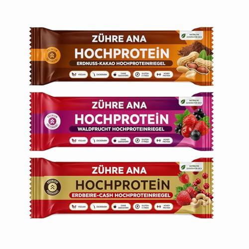 Zühre Ana Eiweissreiche Fruchtriegel Mix Box (12 Stück) – Protein, Vegan, Glutenfrei, Ohne Zuckerzusatz