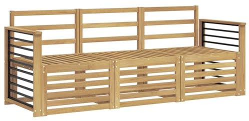 vidaXL Sofagarnituren 3 pcs, Akazienholz-Sofa, Moderne Gartenmöbel-Sets, wetterfeste Sitzmöbel für entspannte Stunden im Freien