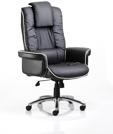 Chelsea EX000001 Bonded Leather Executive Chair with Arms - Black
