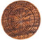 Windalf Nordic Holzbild VEGVISIR Ø 23 cm Wikinger Kompass mit Futhark Wandornament Wandrelief Nordische Mythologie Handarbeit aus Holz