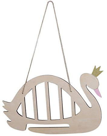 Tubayia Holz Wandbehang Blatt/Schwan DIY Handwerk Wanddeko für Hochzeit Kinderzimmer Schlafzimmer Ornament