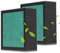 Filtro depuratore d'aria 4 in 1 con prefiltro, filtro HEPA vero, filtro a carbone attivo e filtro in cotone per purificatore d'aria nero -2PCS