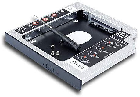 Nuovo 2nd HDD SSD Hard Drive Caddy, per HP EliteBook 8460p 8530w 8470p 8760w 8570w 8440p 8560p 8560w 8540p PC Laptop PC, SATA3 Secondo stato solido Enclosure Disco Ottico, Sostituzione Adattatore Bay