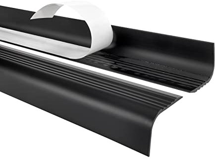 Nez de marche profilé d'escalier, PVC, pour marches arrondies, adhésif et antidérapant, noir, 50x42, 90cm, RGPT