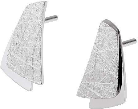 Ernstes Design Ohrstecker Edelstahl matt/poliert/gekratzt E522