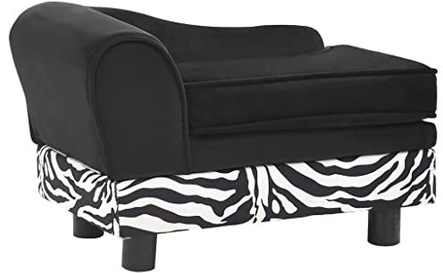 vidaXL Hundesofa Schwarz 57x34x36cm Plüsch Hundecouch Hundebett Haustiersofa