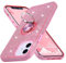 wisdompro Bling Case for iPhone 12 Mini, Glitter Sparkle Shiny Case with Ring Holder Kickstand Girls Women Cute Protective Cover Phone Case for iPhone 12 Mini (5.4 Inch) - Pink