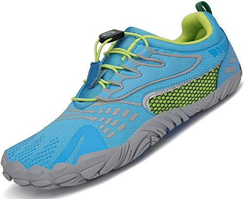 SAGUARO Barfußschuhe Herren Damen Traillaufschuhe Outdoor & Indoor Training Fitnessschuhe Wander Wald Strand Straße Laufschuhe Walkingschuhe Schnell Trocknend Badeschuhe, Himmelblau, 38 EU
