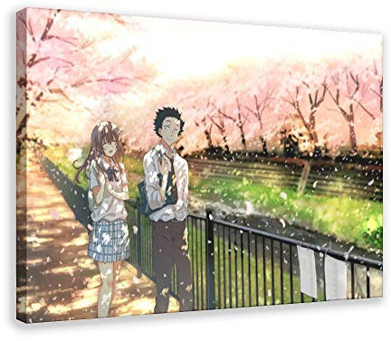 Anime-Poster A Silent Voice Nishimiya Shouko und Shoya Ishida 8, Leinwand-Poster, Schlafzimmer, Dekoration, Sport, Landschaft, Büro, Raumdekoration, Geschenk, 60 x 90 cm, Rahmen