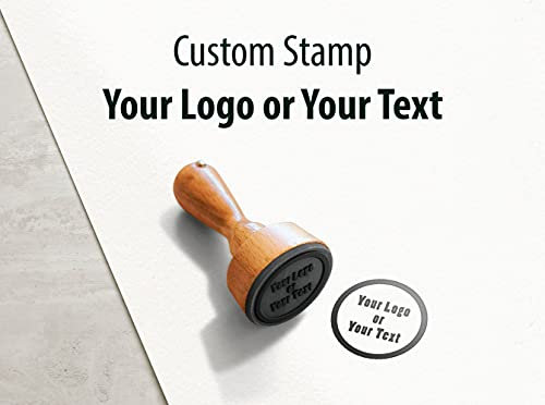 Custom Logo Stamp, Custom Artwork, Logo, Company, Business, Personalised Wood Handle Rubber Stamps Address & Name (40mm)