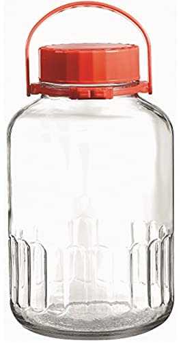 Easy Shopping® Large Pickle Jars Preserve Jars Airtight 3L 5L & 8 Litre Food Liquid Storage Clear Glass Jar Container Biscuits Jam Butter Sweet Jar with Screw Lid (8 Litre)