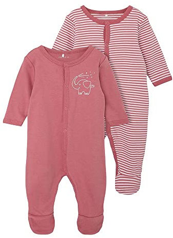 NAME IT 2er Pack Schlafanzüge aus Bio-Baumwolle Mesa Rose-68