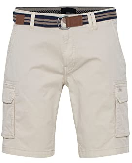 Blend 20715129 Herren Cargo Shorts Bermuda Kurze Hose mit Gürtel Cargo Taschen mit Stretch Regular Fit, Größe:S, Farbe:Pumice Stone (140002)