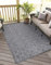 carpet city In-& Outdoor Teppich - 240x340 cm - für Innen-& Außenbereich - Wetterfest Balkon-Teppich, Terrasse, Flur, Küche - Wohnzimmer-Teppiche - Hochtief/ 3D-Effekt - Geo-Muster in Anthrazit