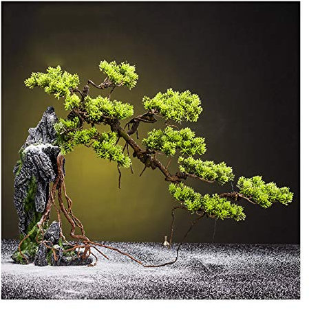KIZQYN Künstlicher Bonsai Baum Künstliche Bonsai-Baum Faux Topfpflanzen Hausanlagen Desktop Zen Dekoration Künstliche Grünpflanze for Home Küche Büro Bücherregal Garten künstlicher Baum (Color : B)