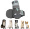 Eyein Hundeschuhe Pfotenschutz, 2 Stück atmungsaktiv Hundeschuhe mit Rutschfester Sohle und reflektierendem Klettverschluss für kleine, mittlere und große Hunde, Sport im Freien, Dunkelgrau, Größe 8