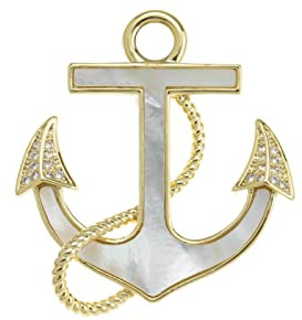 AWSTRO Broche Marine Vent Ancre Coquille Naturelle 2 Pièces Épingle Costume Corsage Collier Accessoires