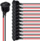 Jubaopen 12 Stück Runder Kippschalter Mini Boot Wippschalter mit Draht 2 Pins Wippschalter 10 A/125 V, 6 A/250 V Schalter für Auto Boot Truck Jeep Off Road