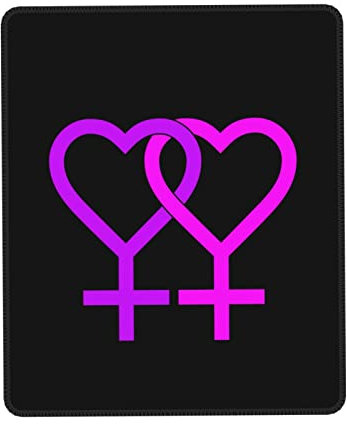 IUBBKI Lesbian Marriage LGBTQ Mauspad, rutschfestes Gummi-Overlock-Mauspad, für Büro-Laptop-Computerkonsole, 10 x 12 Zoll