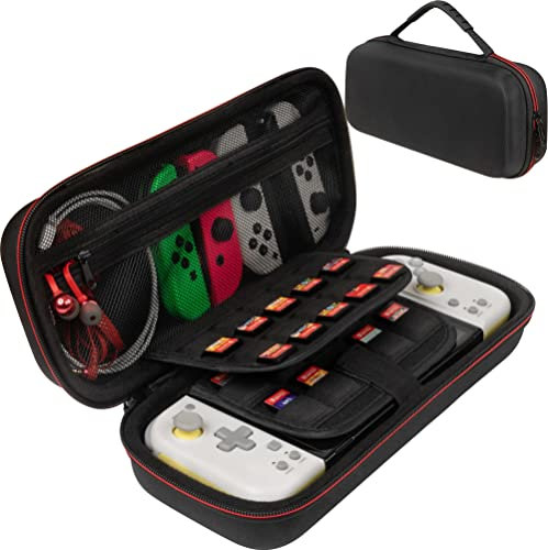ButterFox Tragetasche für Hori Split Pad Compact, 20 Spiele-Slot-Halterungen (18 physische + 2 digitale), kompatibel mit Regular Switch und Swith OLED, Schwarz