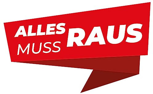 Primus Print XXL 5 x Fensteraufkleber Aufkleber Schriftzug - für Ihren Store, Büro, Laden, Lager, Geschäft, Einzelhandel - Ausverkauf Neueröffnung Sale Umzug (Alles muss raus, 5er Set)