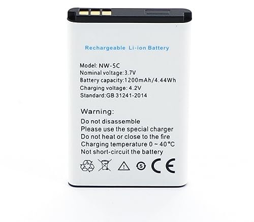 PONDWAY 1200mAh 3.7V Replacement Battery Compatible with Nokia 1100 1112 1600 2112 2255 3100 3105 3120 3230 3555/3600/3610/6230/6263/6267/6270/7610/E60/ N70 /N71/N72/N91/n-gage Phone Li-ion Battery