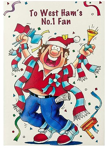 West Ham's No. 1 Fan Football Birthday Card with White Envelope 18.5cm x 13.5cm