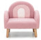 GYMAX Divano per Bambini, Sedia Imbottita in Peluche e Spugna, Poltrona per Bambini con Schienale e Braccioli Ergonomici, per Bambini 3-5 Anni, Camera da Letto, Asilo (ROSA)