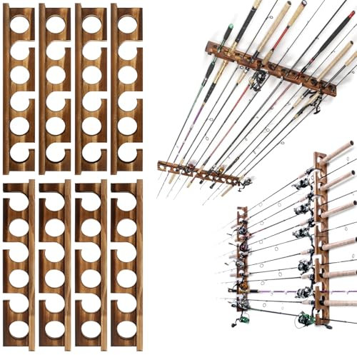 Ghosthorn Hält bis zu 24 Ruten, Angelrutenhalter, Wand- oder Deckenmontage, Angelrutenhalter für Garage, Aufbewahrung, Organizer, Angelausrüstung, Geschenke für Männer und Frauen