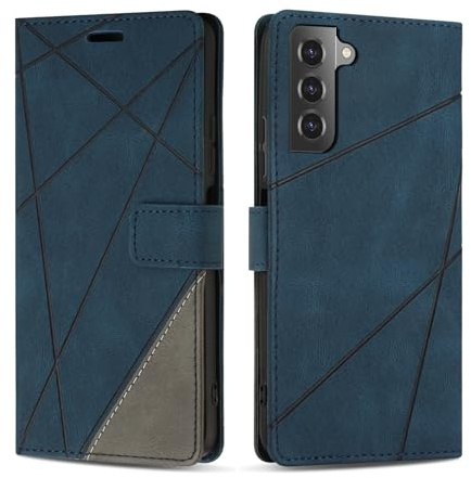 SONWO Hülle für Samsung Galaxy S22 Hülle, Premium PU Leder Handyhülle Wallet Silikon Schutzhülle Klapphülle für Galaxy S22, Blau