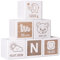 LAUBLUST Holzwürfel Baby Personalisiert mit Namen - Holzspielzeug mit Gravur - 6er Würfel Set - Teddybär | 50x50x50mm groß, Holz, Weiß - für Kinder ab 1 Jahr | Graviertes Geschenk zur Geburt & Taufe