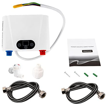 Haitiahote Scaldabagno Elettrico Istantaneo, 5.5kw Scaldabagno Elettrico Sotto Lavello Impermeabile Abs+Alluminio Stampato, 30-55℃, Nuovo,Montaggio a parete, Controllo Touch