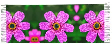 idubi Kaschmir-Schal, rosa Blumen, gepunktet, für Männer und Frauen, Winter-Schal, weich, klassisch, warm, Schwarz, Einheitsgröße, Schwarz, One size