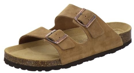 AFS-Schuhe 3100 Mules confortables en cuir pour homme, chaussures pour la maison et le travail, fabriquées en Allemagne, cognac, 48 EU