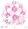 Palloncini Rosa Bianchi, 60 Pezzi 12 Pollici Pastello Baby Rosa Opaco Bianchi Coriandoli Latex Palloncini per Bambina Battesimo Donna Principessa Compleanno Anniversario Feste Decorazione