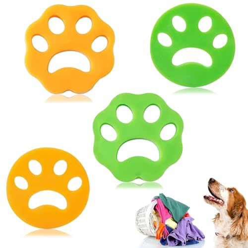 Eowppue Attrape Poils Machine a Laver 4 Pièces, Anti-Poil Machine à Laver éPilateur pour Poils d'animaux,Efficace et Respectueux de l'environnement