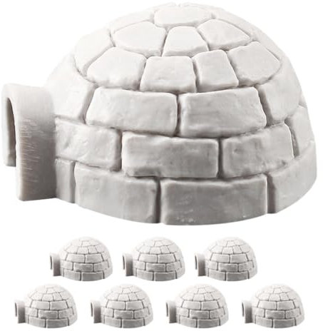 Vaguelly Miniatur-Iglu-Figur 8 Stück Mini-Iglu-Spielzeug Lebensechte Eishaus-Modelle Polar-Eishaus-Modelle Kuchendekoration Für Puppenhaus-Mikrolandschaftsdekoration