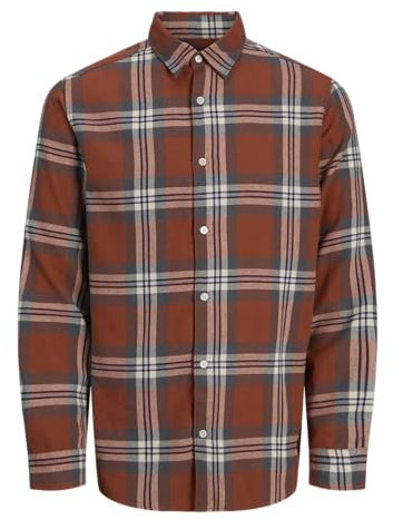 JACK & JONES Check Shirt Jorjoshua Ls Ln Chemise à Carreaux en Flanelle, Arabian Spice, M Hommes