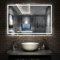 Bluetooth LED Bathroom Mirror with Shaver Socket, 3 Colours Lights Dimmable, 1500x800 mm Illuminated Bathroom Vanity Mirror, Demister, Wall Switch Touch Switch Smart Mirrors Horizontal Vertical