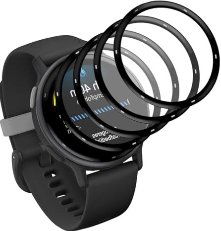 Yieehhow Protector Pantalla para Garmin Vivoactive 5 Cristal Templado [4 Piezas], PMMA Protector Pantalla Compuesto, HD/Anti-Arañazos, 3D Curvado Película Protectora para Garmin Vivoactive 5