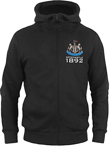 Newcastle United Official Football Boys Zip Hoody Fleece Black 12-13 Years