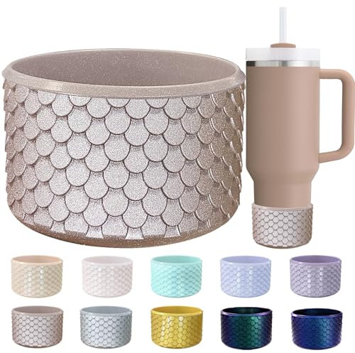 CEDIDJAC Silicone Boot for Stanley Cup 20-40 Oz,for Hydroflask Boot 12-24 Oz,for IceFlow 20-30 Oz,for Owala Tumbler 40 oz,Bottom Protector for Stanley Boot for Stanley Cup Accessories (Rose Gold)