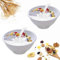 Cereal Bowl Separate Milk, 2PCS Divided Cereal Bowl, No Soggy Cereal Bowl, Cereal Bowls With Divider, Crunch Snack and Dip Bowls, Separated Cereal Bowl for Snack Milk Topping Yogur (White)